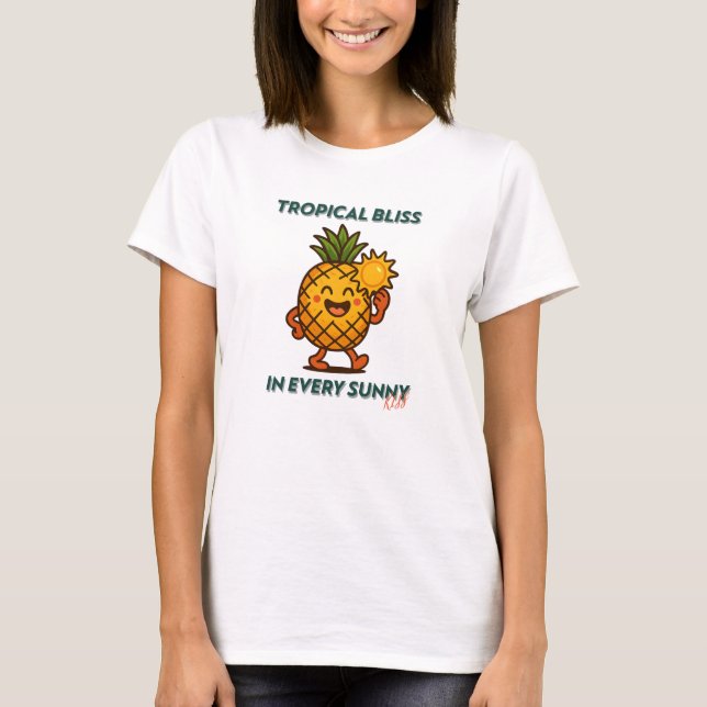 Camiseta Felicidade Tropical Em Cada Beijo Solarenga (Frente)