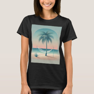 Camiseta Felicidade tropical: Hammock perto da praia 🌴