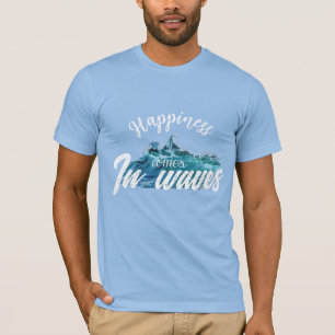 Camiseta Felicidade vem em ondas T-Shirt