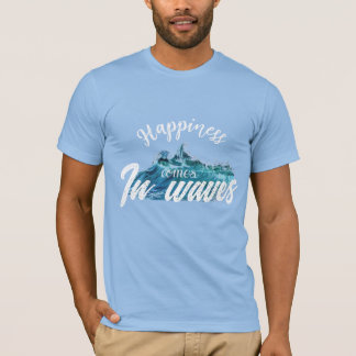 Camiseta Felicidade vem em ondas T-Shirt