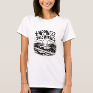 Camiseta Felicidade vem nas ondas