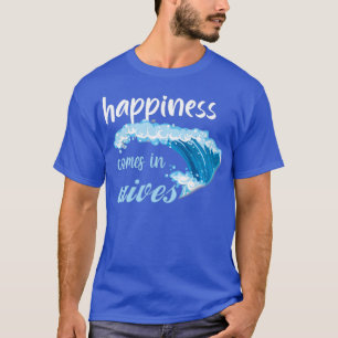 Camiseta Felicidade Vem Nas Ondas Sobrevivência Surfer Surf