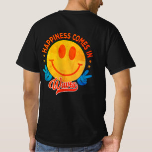 Camiseta "Felicidade vem nas ondas", Summer Beach design.