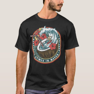 Camiseta Felicidade vem nas ondas - surfando T-Shirt