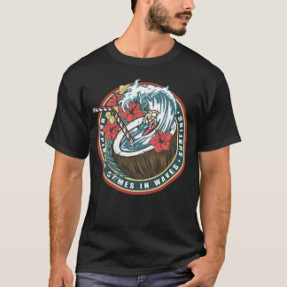 Camiseta Felicidade vem nas ondas - surfando T-Shirt