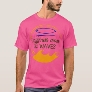 Camiseta Felicidade vem no surfboard das ondas onda felicid