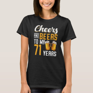 Camiseta Felicidades E Cervejas Aos Meus 71 Anos De Anivers