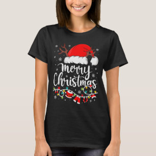 Camiseta Felicidades Natal Chapéu Vermelho do Papai Noel Re