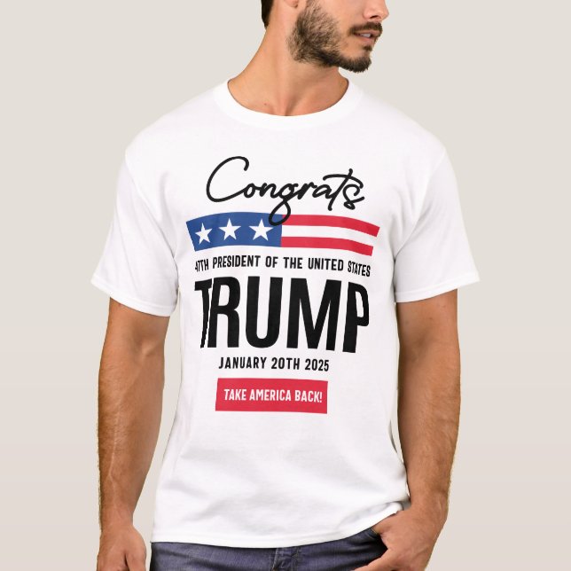 Camiseta Felicita o 47º Presidente Trump (Frente)