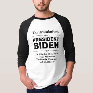 Camiseta Felicita o Presidente Biden, Candidato Mais Votado