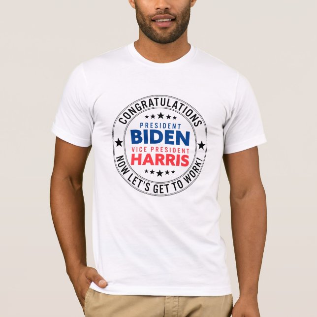 Camiseta Felicito o presidente Biden, vice-presidente Harri (Frente)