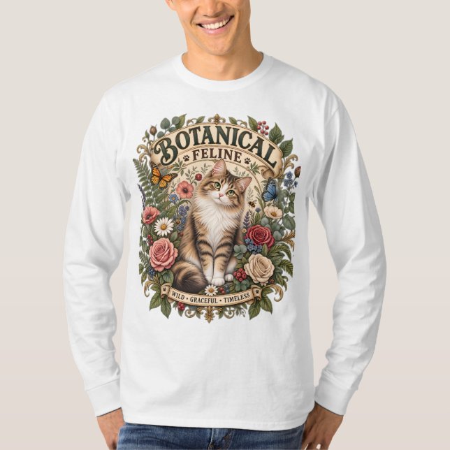 Camiseta Felina Botânica | (Frente)