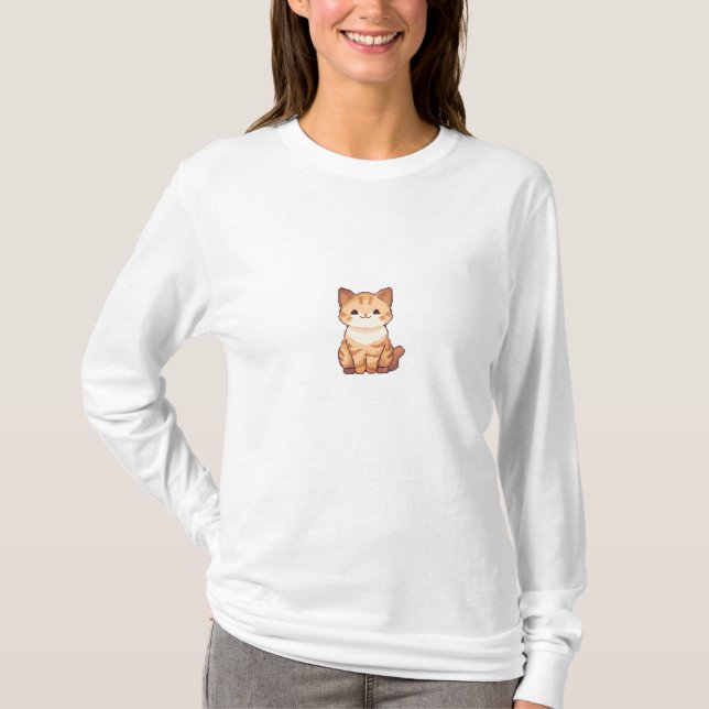 Camiseta Feline Charm of Chunky Squares (Frente)