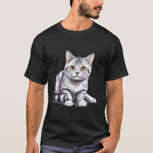 Camiseta Feline Divertido Jogando A Cabeça Americana