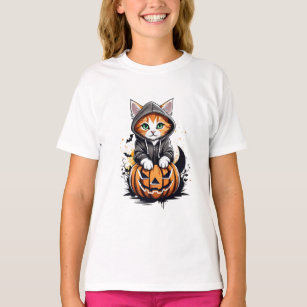 Camiseta Feline Fall Fashion, Adorável Kitten