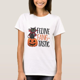 Camiseta Feline Fang-tastic Halloween Vamire Cat Design