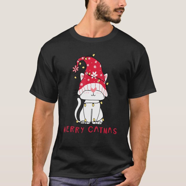 Camiseta Feline Festive   Xmas Holiday Merry Catmas Party (Frente)