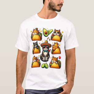 Camiseta Feline Fiesta: Gatos e Tacos