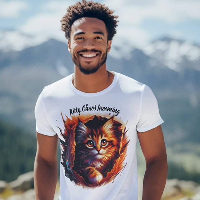 Camiseta Feline Frenzy: Gatinho Caos Chegando! (Criador carregado)