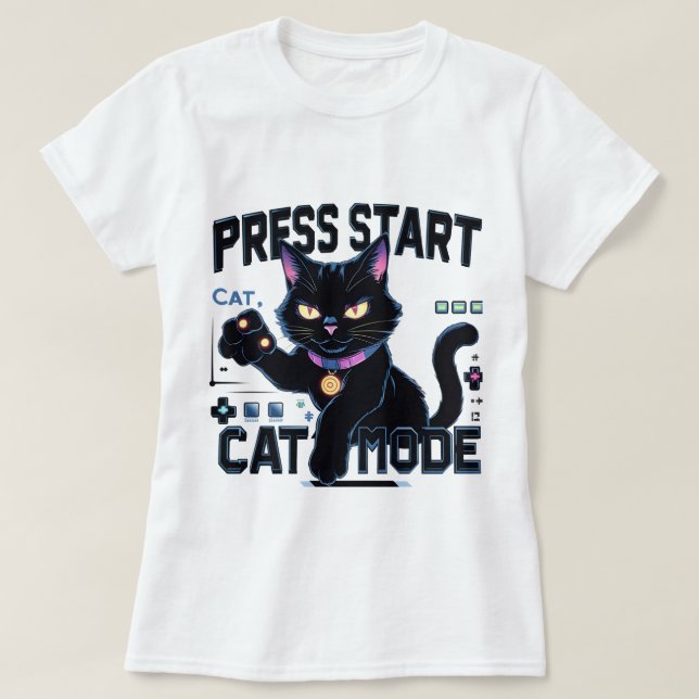 Camiseta Feline Gamer | Design de jogos de Gatinho (Frente do Design)