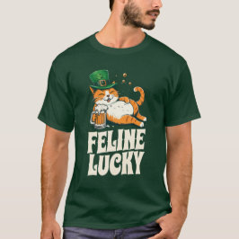 Camiseta Feline Lucky Rua. Patricks Day Irish Cat