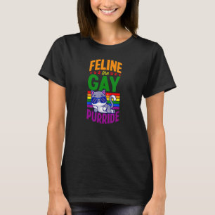 Camiseta Feline O Gay Purride Gay Cat Lgbtq Queer Rainb