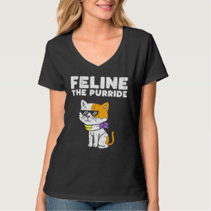 Camiseta Feline O Grelha De Sinalizador Não Binário Do Gelb
