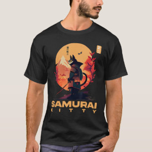 Camiseta Feline pergunta o aumento do Gatinho de Samurai