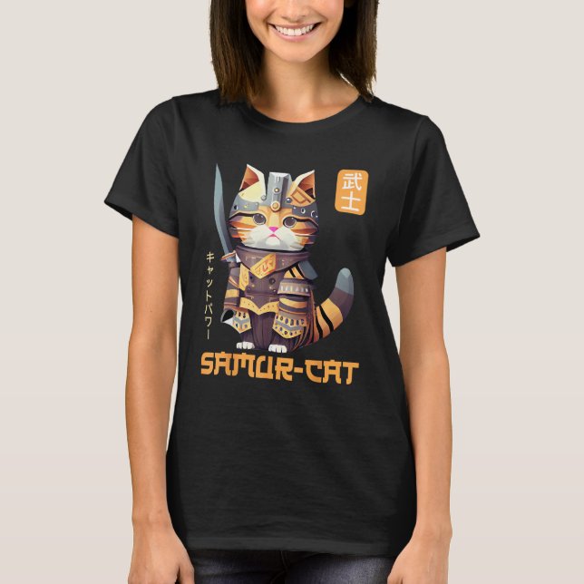 Camiseta Feline World Domining Samurai Gatinho assume (Frente)
