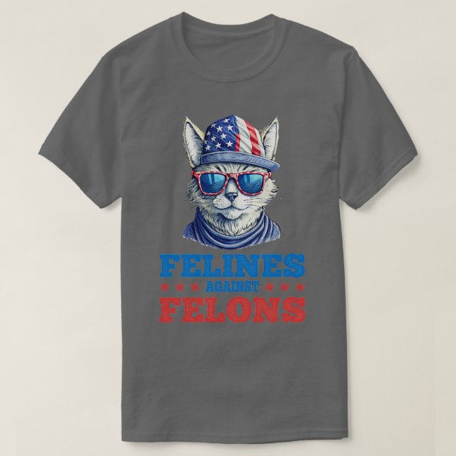 Camiseta Felines Contra Eleição De Felons Vs 1 (Frente do Design)