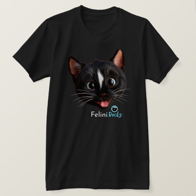 Camiseta Felini's Joyful Cat Smile T-Shirt (Frente do Design)
