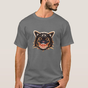Camiseta Felino feroz: Design de gatos selvagens e negros