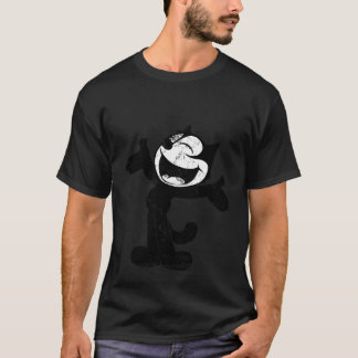 Camiseta Felix Cartoon Rindo Gato Negro Cinto Gato