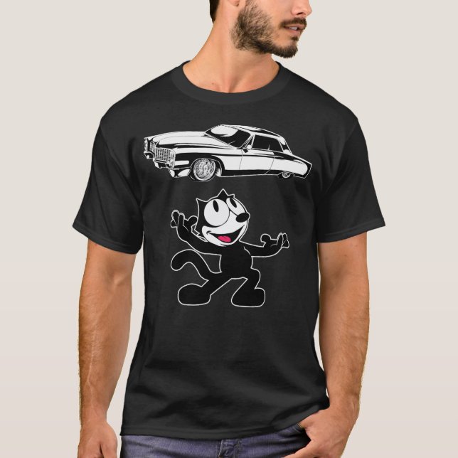 Camiseta Felix Cat Cartoon Giant Lowrider Car Club Design M (Frente)
