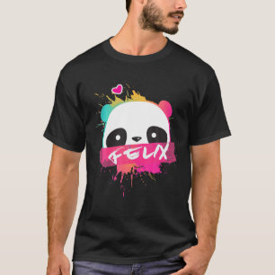 Camiseta FELIX - Meninos Bonitos Nome Com Panda Adorável