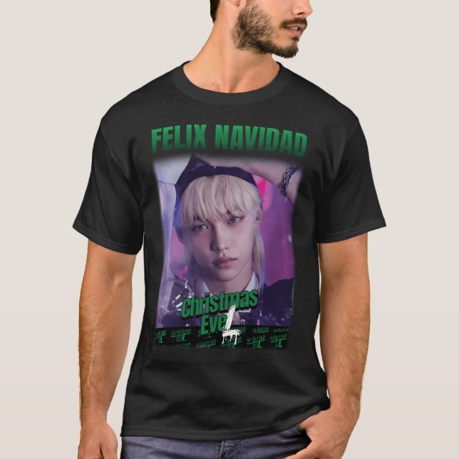 Camiseta Felix Navidad Stray Crianças de Natal (Frente)