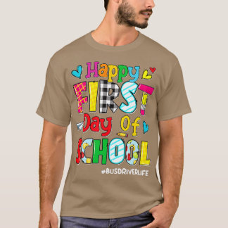 Camiseta Feliz 1º Dia Do Ônibus Escolar Traz Vida De Volta 