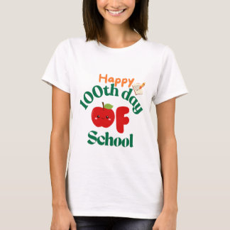 Camiseta feliz 100º dia da escola