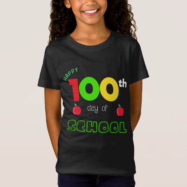Camiseta Feliz 100º Dia da Escola (Frente)