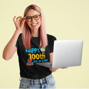 Camiseta Feliz 100º Dia da Escola
