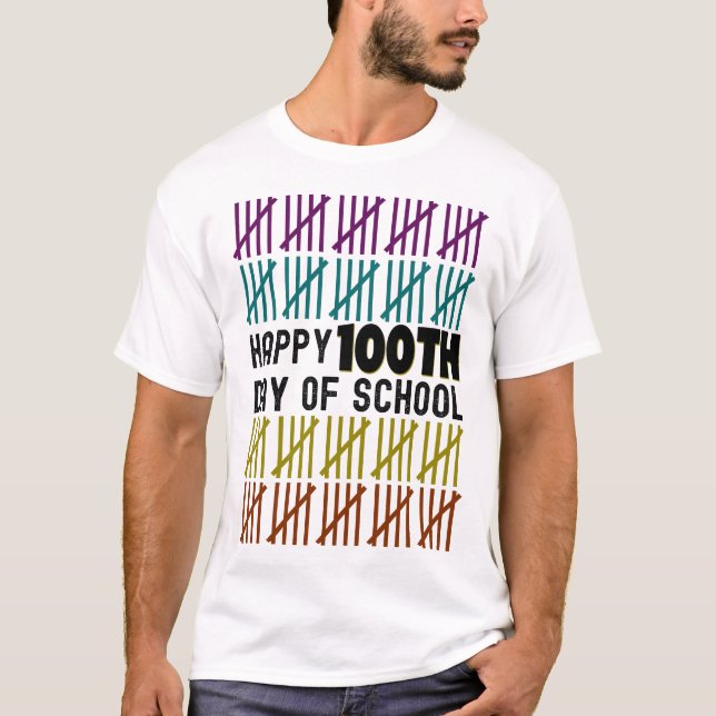 Camiseta Feliz 100º Dia da Escola (Frente)