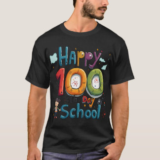 Camiseta feliz 100º dia da escola
