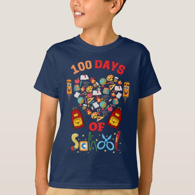 Camiseta Feliz 100º Dia da Escola (Frente)