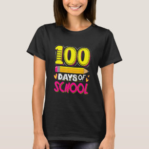 Camiseta Feliz 100º dia da escola, 100 dias de colégios