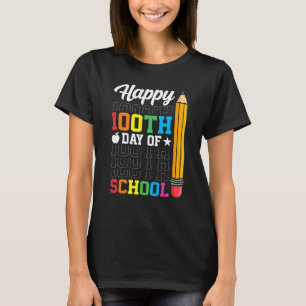 Camiseta Feliz 100º Dia da Escola 100 Dias de Menina da Esc