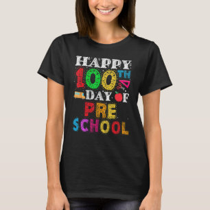 Camiseta Feliz 100º dia da escola, 100 dias de pré-escola T