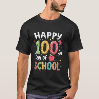 Camiseta Feliz 100º Dia da Escola 100 Dias Professor Toddle