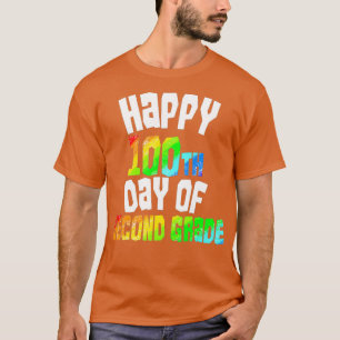 Camiseta Feliz 100º Dia da Escola Arco-Íris do Segundo Gr