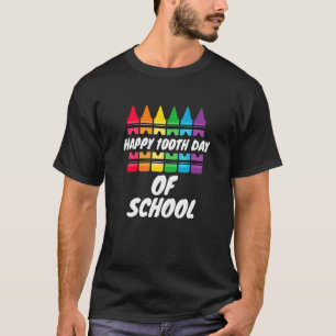 Camiseta Feliz 100º Dia Da Escola Criança Da Pré-Escola Cra