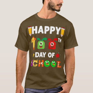 Camiseta Feliz 100º Dia da Escola para Crianças Professores